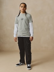 Black 100% Cotton Denim Multipocket Cargo Jeans (3-16yrs) - Image 2 of 9