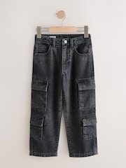 Black 100% Cotton Denim Multipocket Cargo Jeans (3-16yrs) - Image 6 of 9