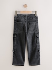 Black 100% Cotton Denim Multipocket Cargo Jeans (3-16yrs) - Image 7 of 9