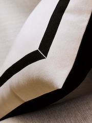 Sosandar Natural Serafina Jacquard Border Cushion - Image 2 of 6