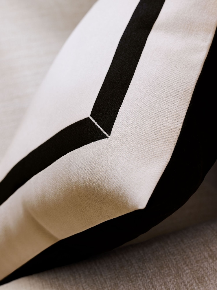 Sosandar Natural Serafina Jacquard Border Cushion - Image 2 of 6