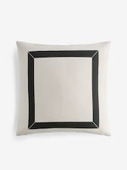 Sosandar Natural Serafina Jacquard Border Cushion - Image 4 of 6