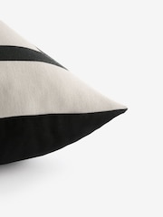 Sosandar Natural Serafina Jacquard Border Cushion - Image 6 of 6