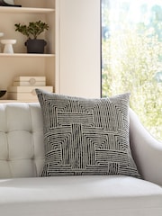 Sosandar Black Novara Woven Geo Cushion - Image 1 of 6