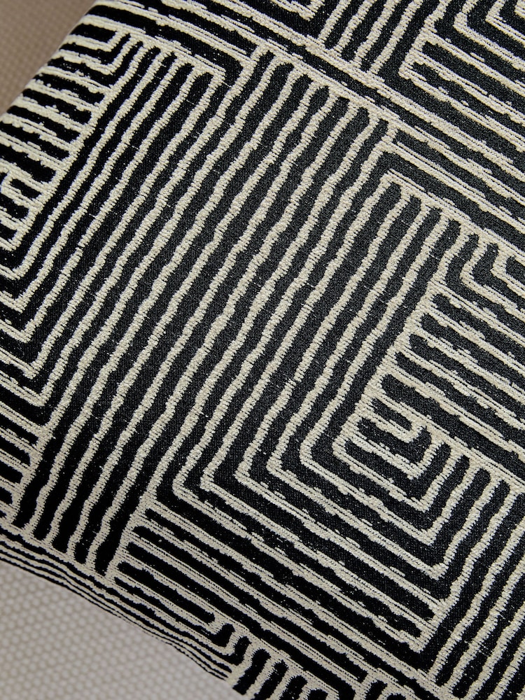 Sosandar Black Novara Woven Geo Cushion - Image 2 of 6
