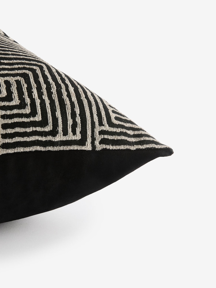 Sosandar Black Novara Woven Geo Cushion - Image 6 of 6