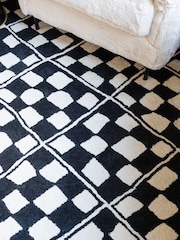 Rockett St George Black Checkerboard Diamond Tufted Rug - Image 3 of 3