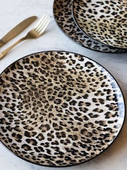 Rockett St George Set of 4 Leopard Love Print Dinner Plates - Image 3 of 3