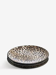 Rockett St George Set of 4 Leopard Love Print Dinner Plates - Image 4 of 4