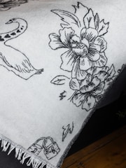Rockett St George Mono Fine Lines Brushed Throw - Image 4 of 5