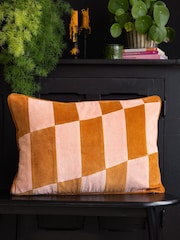 Rockett St George Caramel Stripe Velvet Cushion - Image 1 of 4