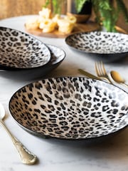 Rockett St George Set of 4 Leopard Love Print Pasta Bowls - Image 1 of 3