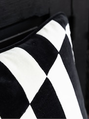 Rockett St George Mono Stripe Velvet Cushion - Image 2 of 3