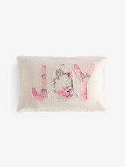 Shabby Chic by Rachel Ashwell® Pink Christmas Joy Applique Slogan Cushion - Image 5 of 6
