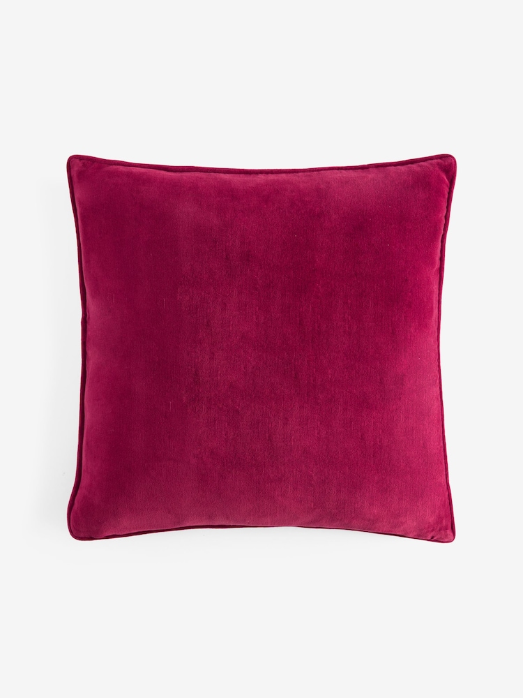Rockett St George Pink Stripe Panelled Cotton Velvet Cushion - Image 5 of 5