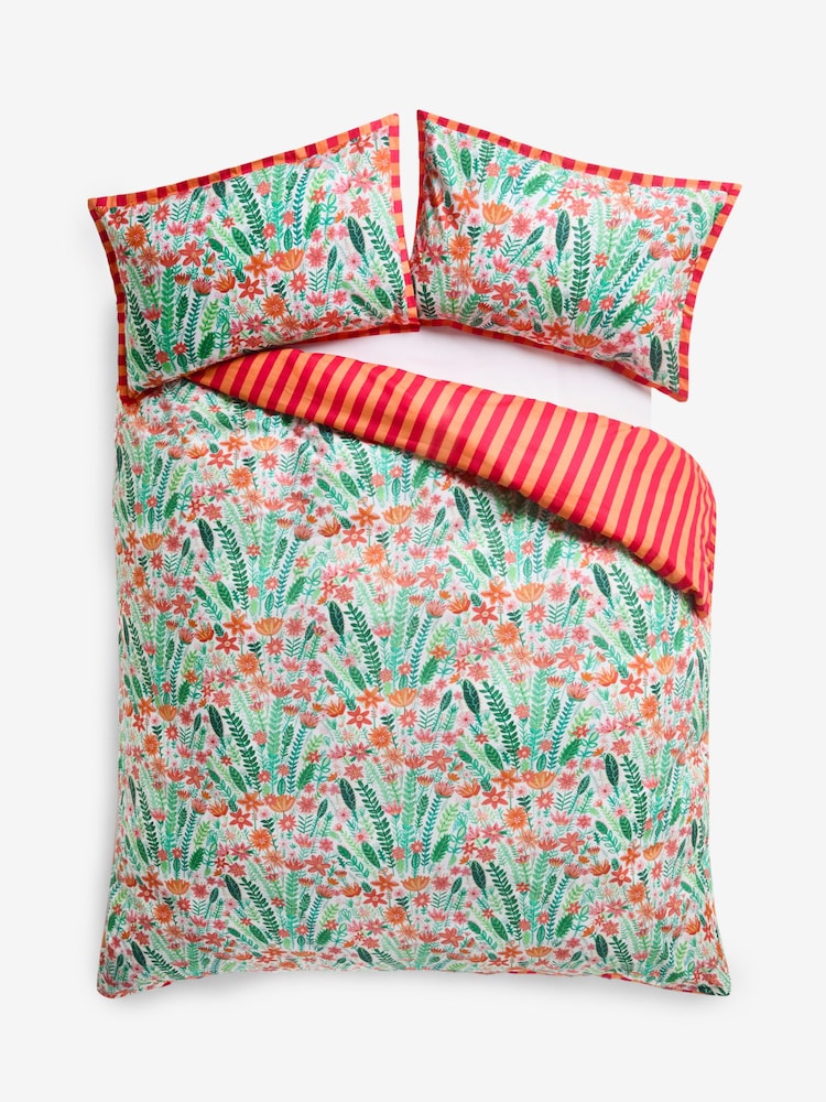 Lucy Tiffney Rose Dahlias 180 Thread Count Duvet Cover and Pillowcase Set - Image 5 of 5
