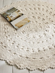 Shabby Chic by Rachel Ashwell® Natural Round Crochet Rug - Image 2 of 5