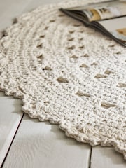 Shabby Chic by Rachel Ashwell® Natural Round Crochet Rug - Image 3 of 5