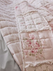 Shabby Chic by Rachel Ashwell® Pink Floral Print Ruffled Patchwork Bedspread - Image 3 of 4