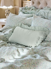 Shabby Chic by Rachel Ashwell® Blue Cotton Linen Ruffle Edge Cushion - Image 2 of 9