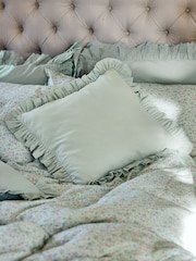 Shabby Chic by Rachel Ashwell® Blue Cotton Linen Ruffle Edge Cushion - Image 4 of 9