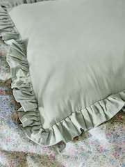 Shabby Chic by Rachel Ashwell® Blue Cotton Linen Ruffle Edge Cushion - Image 6 of 9