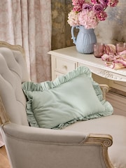 Shabby Chic by Rachel Ashwell® Blue Cotton Linen Ruffle Edge Cushion - Image 9 of 9