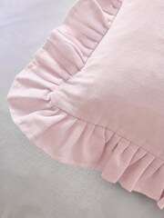 Shabby Chic by Rachel Ashwell® Pink Cotton Linen Ruffle Edge Cushion - Image 8 of 9