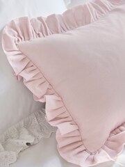 Shabby Chic by Rachel Ashwell® Pink Cotton Linen Ruffle Edge Cushion - Image 9 of 9