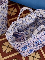 Cath Kidston Set of 2 Cream/Blue Floral Quilted Storage Bags - Image 3 of 7
