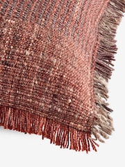 French Connection Paprika Wool Textured Fringe Cushion - Image 5 of 5