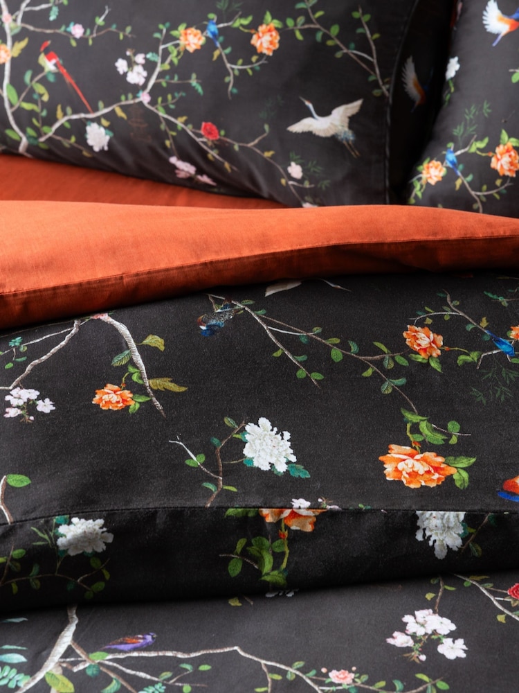 Rockett St George Bird Chinoiserie Floral 200 Thread Count Duvet and Pillowcase Set - Image 3 of 3 Rockett St George Bird Chinoiserie Floral 200 Thread Count Duvet and Pillowcase Set - Image 3 of 3