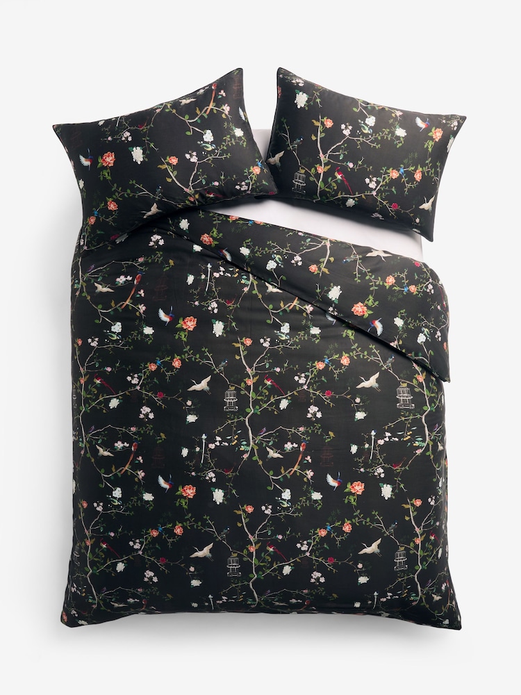 Rockett St George Chinoiserie Bird 200 Thread Count Duvet Cover and Pillowcase Set - Image 4 of 4