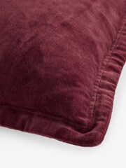 French Connection Burgundy Red Washed Velvet Cushion - Image 5 of 5