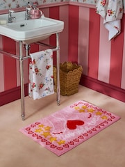 Cath Kidston Pink Twinkle Toes Slogan 100% Cotton Bath Mat - Image 1 of 3