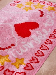 Cath Kidston Pink Twinkle Toes Slogan 100% Cotton Bath Mat - Image 2 of 3