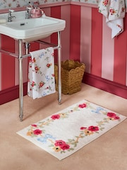 Cath Kidston Floral Rose and Bows 100% Cotton Bath Mat - Image 1 of 3