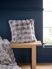 Clarke and Clarke Grey Bubble Faux Fur Cushion - Image 1 of 2