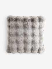 Clarke and Clarke Grey Bubble Faux Fur Cushion - Image 3 of 4