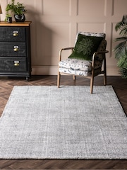 Rockett St George Black Micro Dotty Viscose Tufted Rug - Image 1 of 4