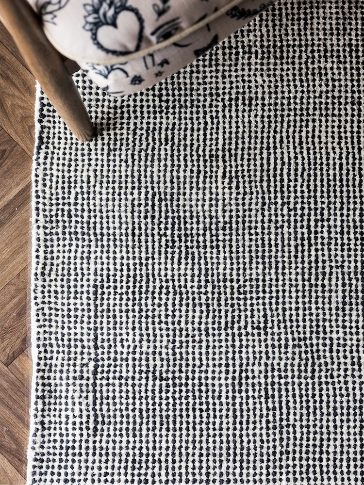 Rockett St George Black Micro Dotty Viscose Tufted Rug - Image 2 of 4