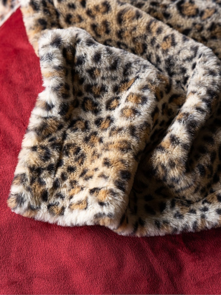 Rockett St George Leopard Faux Fur Throw - Image 5 of 5
