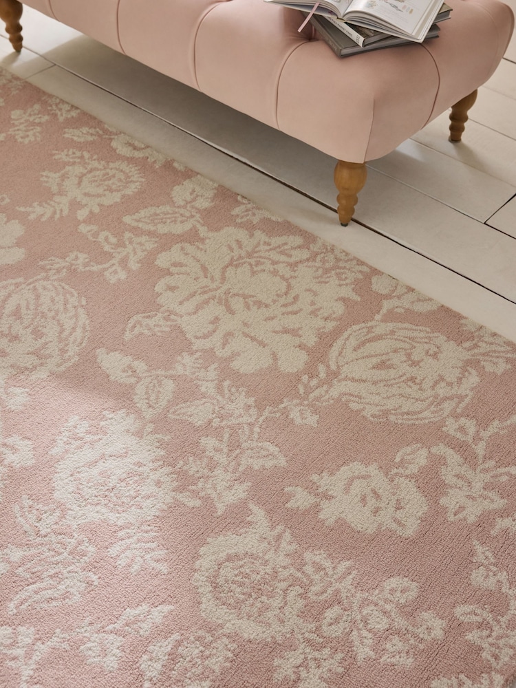 Shabby Chic by Rachel Ashwell® Pink Stipple Floral Wool Tufted Rug - Image 2 of 5