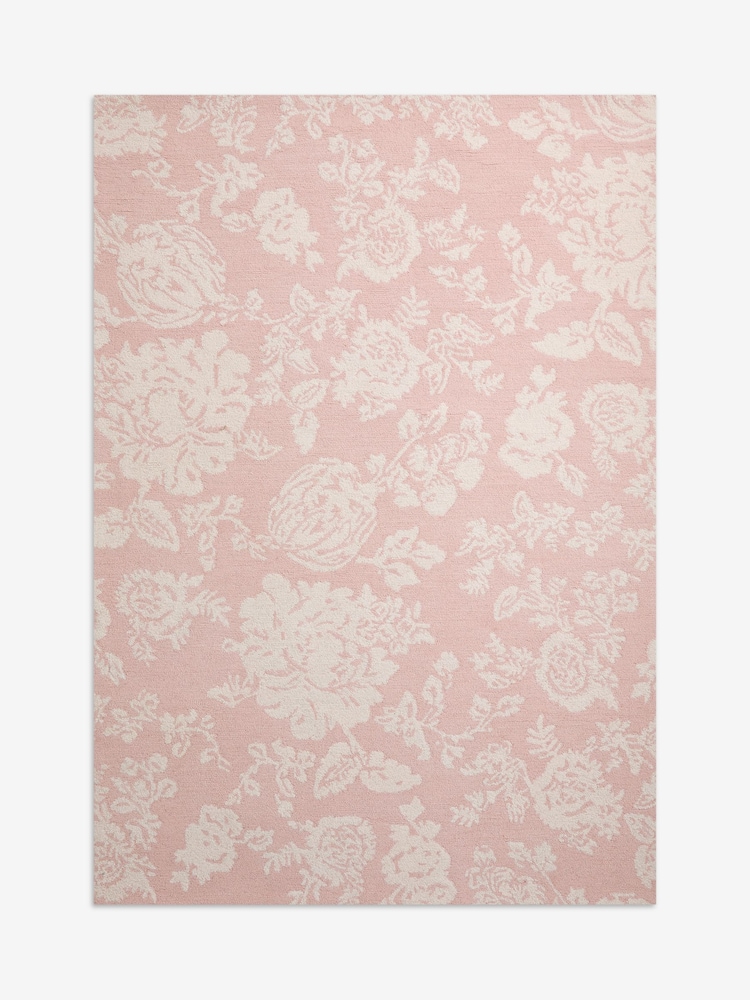 Shabby Chic by Rachel Ashwell® Pink Stipple Floral Wool Tufted Rug - Image 5 of 5