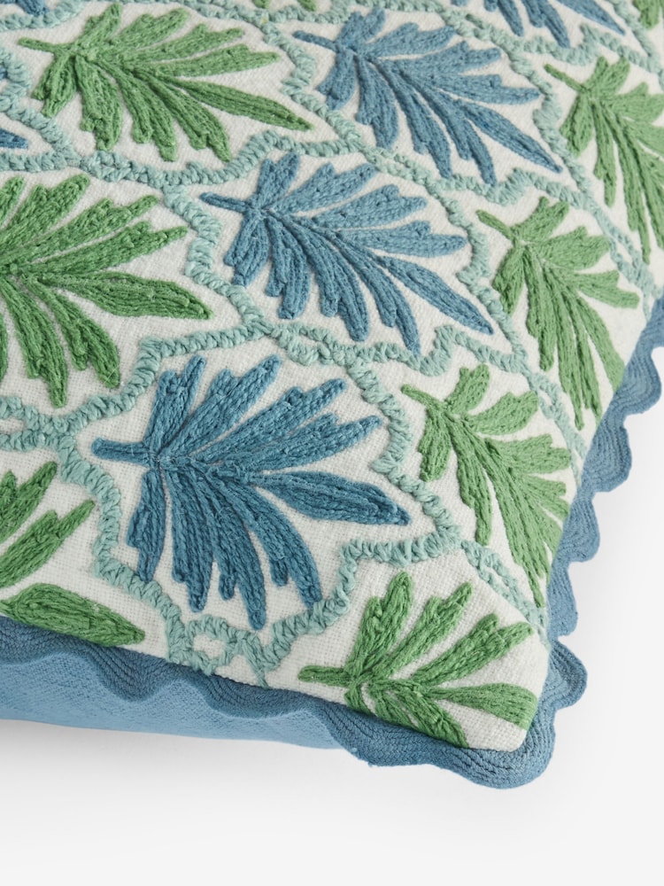 Nina Campbell Hawthorn Cords Embroidered Cushion - Image 6 of 6