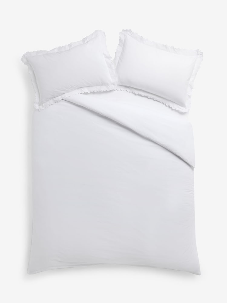 Nina Campbell White Jester Scallop Spot 200 Thread Count Duvet Cover and Pillowcase Set - Image 5 of 5 Nina Campbell White Jester Scallop Spot 200 Thread Count Duvet Cover and Pillowcase Set - Image 5 of 5