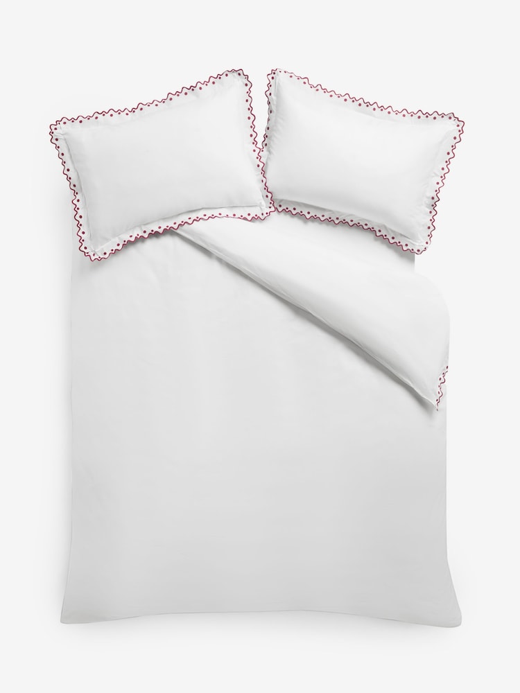 Nina Campbell Red Jester Scallop Spot 200 Thread Count Duvet Cover and Pillowcase Set - Image 5 of 5 Nina Campbell Red Jester Scallop Spot 200 Thread Count Duvet Cover and Pillowcase Set - Image 5 of 5