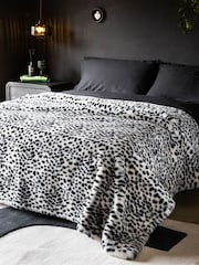 Rockett St George Snow Leopard Print Faux Fur Throw - Image 1 of 3