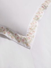 Nina Campbell White Lilah Embroidered 200 Thread Count Duvet Cover and Pillowcase Set - Image 3 of 4
