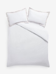 Nina Campbell White Lilah Embroidered 200 Thread Count Duvet Cover and Pillowcase Set - Image 5 of 5